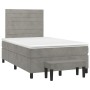 Cama box spring con colchón terciopelo gris claro 120x200 cm de , Camas y somieres - Ref: Foro24-3137893, Precio: 443,34 €, D...