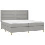 Cama box spring con colchón tela y LED gris claro 200x200 cm de , Camas y somieres - Ref: Foro24-3138981, Precio: 633,52 €, D...