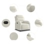 Sillón reclinable eléctrico de terciopelo blanco crema en Sillones | Comprar online en Foru.es