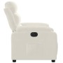 Sillón reclinable eléctrico de terciopelo blanco crema en Sillones | Comprar online en Foru.es
