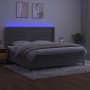 Cama box spring colchón y LED terciopelo gris claro 200x200 cm de , Camas y somieres - Ref: Foro24-3139643, Precio: 598,73 €,...