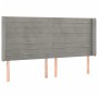 Cama box spring colchón y LED terciopelo gris claro 200x200 cm de , Camas y somieres - Ref: Foro24-3139643, Precio: 598,73 €,...
