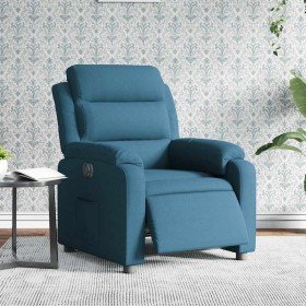 Sillón reclinable eléctrico terciopelo azul en Sillones | Comprar online en Foru.es