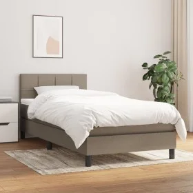Box spring bed with taupe gray fabric mattress 90x200 cm by , Beds and slatted bases - Ref: Foro24-3140029, Price: 302,78 €, ...