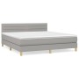 Cama box spring con colchón tela gris claro 180x200 cm de , Camas y somieres - Ref: Foro24-3140713, Precio: 533,50 €, Descuen...