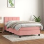 Cama box spring con colchón terciopelo rosa 90x200 cm de , Camas y somieres - Ref: Foro24-3141286, Precio: 292,95 €, Descuent...