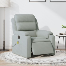 Sillón reclinable de masaje eléctrico terciopelo gris claro en Sillones | Comprar online en Foru.es