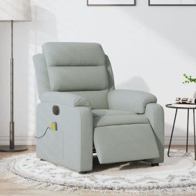 Sillón reclinable de masaje eléctrico terciopelo gris claro en Sillones | Comprar online en Foru.es