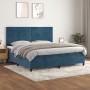 Cama box spring con colchón terciopelo azul oscuro 200x200 cm de , Camas y somieres - Ref: Foro24-3143107, Precio: 639,73 €, ...