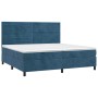 Cama box spring con colchón terciopelo azul oscuro 200x200 cm de , Camas y somieres - Ref: Foro24-3143107, Precio: 639,73 €, ...