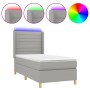 Cama box spring colchón y luces LED tela gris claro 90x190 cm de , Camas y somieres - Ref: Foro24-3138917, Precio: 324,16 €, ...
