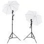 Kit de estudio con 5 telones de fondo de colores y 2 paraguas de vidaXL, Flashes e iluminaciones de estudio - Ref: Foro24-190...
