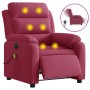 Sillón reclinable de masaje eléctrico terciopelo rojo tinto en Sillones | Comprar online en Foru.es
