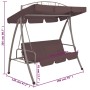 Banco columpio convertible de exterior con dosel color café de vidaXL, Balancines de jardín - Ref: Foro24-43242, Precio: 249,...