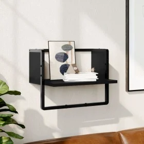 Estante de pared con barra negro 40x25x30 cm de , Estantes y estanterías - Ref: Foro24-836283, Precio: 16,60 €, Descuento: %