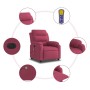 Sillón reclinable de masaje eléctrico terciopelo rojo tinto en Sillones | Comprar online en Foru.es