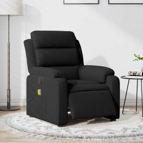 Sillón reclinable de masaje eléctrico terciopelo negro en Sillones | Comprar online en Foru.es