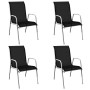 Juego de comedor de jardín 5 piezas de acero negro de vidaXL, Conjuntos de jardín - Ref: Foro24-43317, Precio: 182,26 €, Desc...