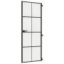 Schlanke Innentür aus schwarzem Glas und Aluminium, 76 x 201,5 cm von , Türen für zu Hause - Ref: Foro24-155125, Preis: 254,3...