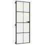 Schlanke Innentür aus schwarzem Glas und Aluminium, 76 x 201,5 cm von , Türen für zu Hause - Ref: Foro24-155125, Preis: 254,3...