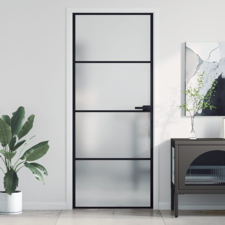 Puerta interior delgada negra vidrio y aluminio 83x201,5 cm de , Puertas para el hogar - Ref: Foro24-155119, Precio: 229,22 €...