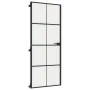 Schlanke Innentür aus schwarzem Glas und Aluminium, 83 x 201,5 cm von , Türen für zu Hause - Ref: Foro24-155127, Preis: 197,8...