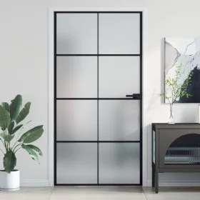 Slim black glass and aluminum interior door 102.5x201.5 cm by , Doors for the home - Ref: Foro24-155131, Price: 217,59 €, Dis...