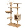 Rascador para gatos poste rascador de sisal 125cm huellas beige de vidaXL, Mobiliario para gatos - Ref: Foro24-170483, Precio...