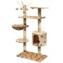Rascador para gatos poste rascador de sisal 125cm huellas beige de vidaXL, Mobiliario para gatos - Ref: Foro24-170483, Precio...