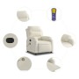 Sillón reclinable de masaje eléctrico terciopelo color crema en Sillones | Comprar online en Foru.es