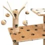 Rascador para gatos poste rascador de sisal 125cm huellas beige de vidaXL, Mobiliario para gatos - Ref: Foro24-170483, Precio...