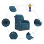 Sillón reclinable de masaje eléctrico terciopelo azul en Sillones | Comprar online en Foru.es