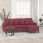 Sofá de 3 plazas con taburete de tela rojo tinto 180 cm de , Sofás - Ref: Foro24-3201095, Precio: 276,36 €, Descuento: %