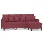 3-seater sofa with red fabric stool 180 cm by , Sofas - Ref: Foro24-3201095, Price: 276,36 €, Discount: %