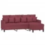 Sofá de 3 plazas con taburete de tela rojo tinto 180 cm de , Sofás - Ref: Foro24-3201095, Precio: 276,36 €, Descuento: %