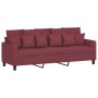 Sofá de 3 plazas con taburete de tela rojo tinto 180 cm de , Sofás - Ref: Foro24-3201095, Precio: 299,35 €, Descuento: %