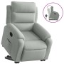 Sillón reclinable elevable terciopelo gris claro en Sillones | Comprar online en Foru.es