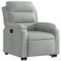 Sillón reclinable elevable terciopelo gris claro en Sillones | Comprar online en Foru.es