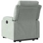 Sillón reclinable elevable terciopelo gris claro en Sillones | Comprar online en Foru.es