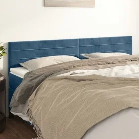 Headboards 2 units of dark blue velvet 100x5x78/88 cm by , Headboards and footboards - Ref: Foro24-346198, Price: 54,21 €, Di...