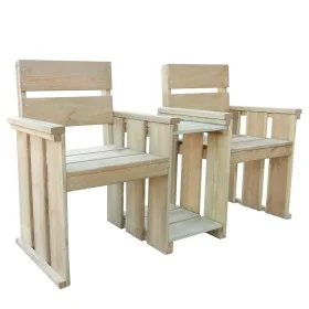 Banco de jardín 2 plazas madera de pino impregnada 150 cm de vidaXL, Bancos de jardín - Ref: Foro24-43260, Precio: 133,33 €, ...