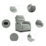 Sillón reclinable elevable terciopelo gris claro en Sillones | Comprar online en Foru.es