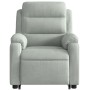 Sillón reclinable elevable terciopelo gris claro en Sillones | Comprar online en Foru.es