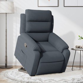 Sillón reclinable elevable terciopelo gris oscuro en Sillones | Comprar online en Foru.es