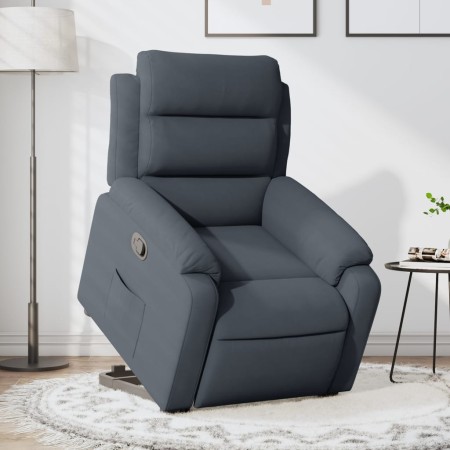 Sillón reclinable elevable terciopelo gris oscuro en Sillones | Comprar online en Foru.es
