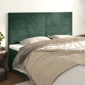 Kopfteile 4 Einheiten aus dunkelgrünem Samt 100x5x78/88 cm von , Kopf- und Fußteile - Ref: Foro24-3116541, Preis: 115,48 €, R...
