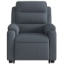 Sillón reclinable elevable terciopelo gris oscuro en Sillones | Comprar online en Foru.es