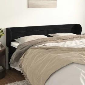 Kopfteil aus schwarzem Samt, 203 x 23 x 78/88 cm von , Kopf- und Fußteile - Ref: Foro24-3117352, Preis: 63,50 €, Rabatt: %