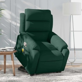 Sillón reclinable elevable terciopelo verde oscuro en Sillones | Comprar online en Foru.es