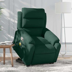 Sillón reclinable elevable terciopelo verde oscuro en Sillones | Comprar online en Foru.es
